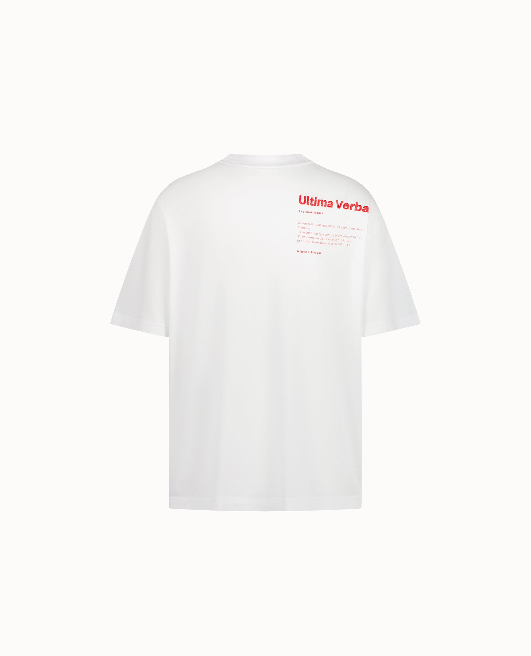 T-shirt Unisex Brodé - "Ultima verba" - Oversized 100% Cotton organic - Blanc